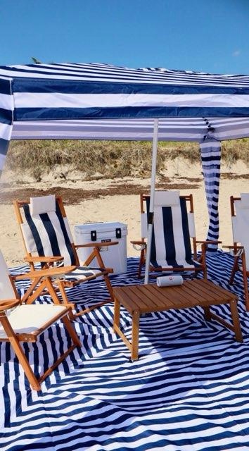 Luxury beach equipment rental setup